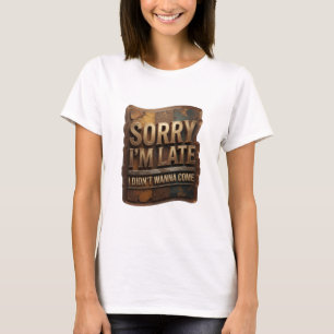 Camiseta Oro Impactante LO SIENTO LLEGO TARDE NO QUERÍA VEN