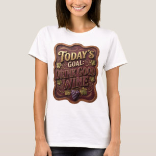 Camiseta Oro Impactante META DE HOY BEBER BUEN VINO