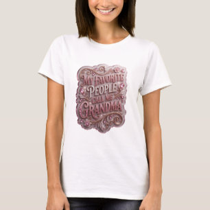 Camiseta Oro Impactante MI GENTE FAVORITA ME LLLAMA ABUELA