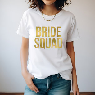 Camiseta Oro Impreso "Bride Squad" Damas de Honor