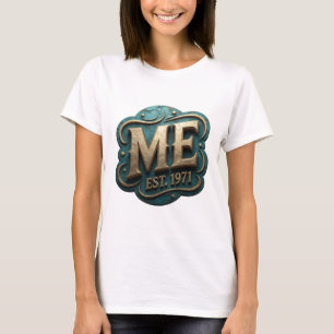 Camiseta Oro Moderno ME EST 1971 Diseño Audaz
