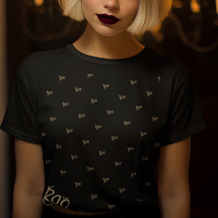 Camiseta Oro negro de la tipografía de boco de Halloween