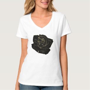 Camiseta Oro Negro Glam Rosa Elegante Clásico Único Gráfico