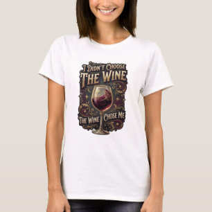 Camiseta Oro NO ELEGÍ EL VINO EL VINO ME ELIGIÓ A MÍ v2