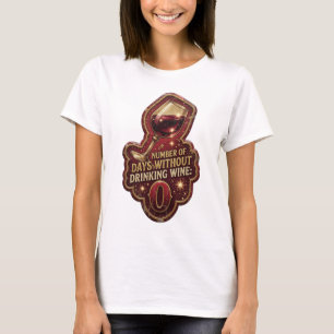 Camiseta Oro NÚMERO DE DÍAS SIN BEBER VINO 0
