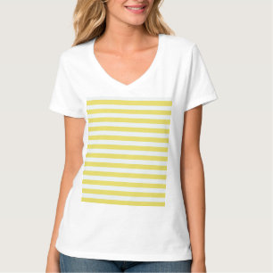 Camiseta Oro pálido y rayas blancas