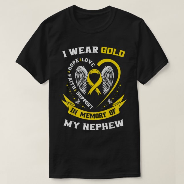 Camiseta Oro Para La Concienciación Sobre El Cáncer Infanti (Diseño del anverso)
