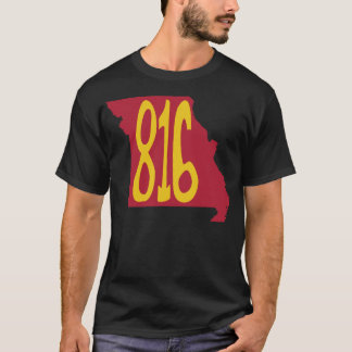 Camiseta Oro rojo del código de área 816 del estado de Misu