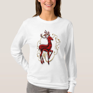 Camiseta Oro rojo elegante del reno