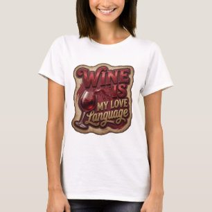 Camiseta Oro Snappy EL VINO ES MI LENGUAJE DE AMOR