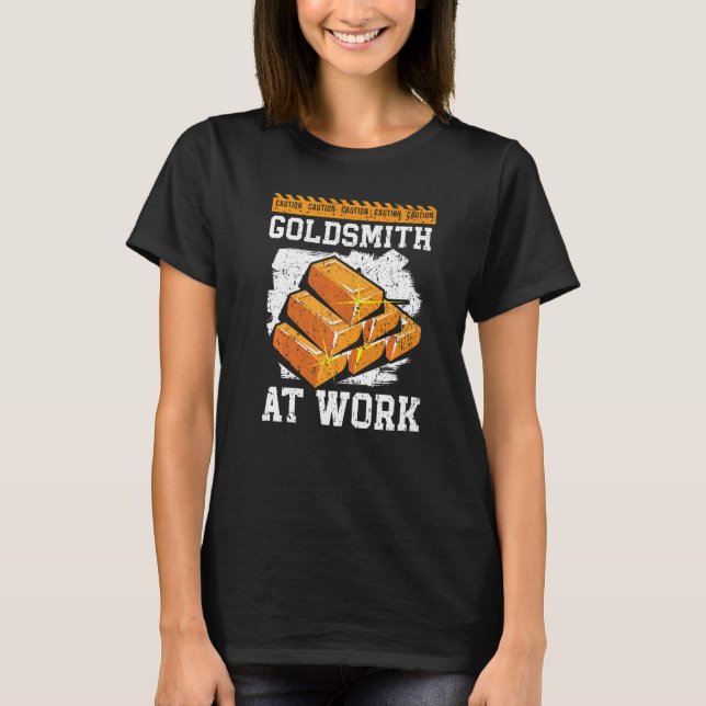 Camiseta Oro trabajando orfebrería joyería haciendo joyas (Anverso)