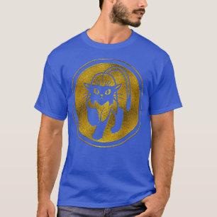 Camiseta Oro tribal y gato negro