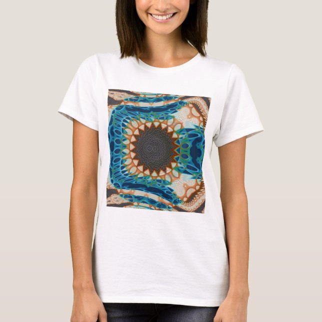Camiseta Oro turquesa Sol Southwestern Art (Anverso)
