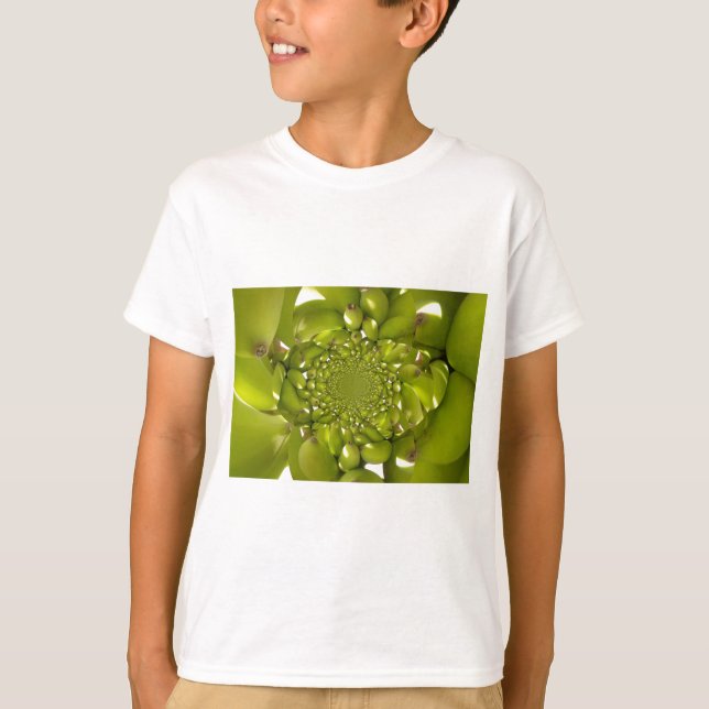 Camiseta Oro Verde: El banano trópico de giros Kaleidoscope (Anverso)