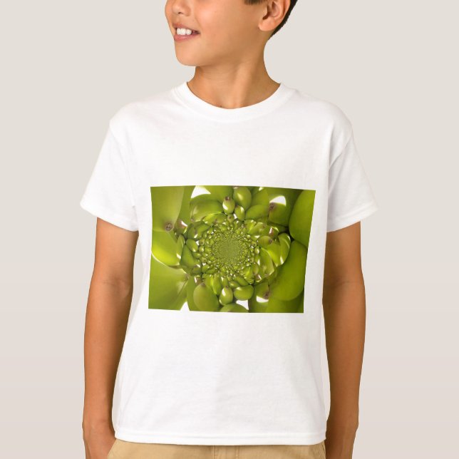 Camiseta Oro Verde: El banano trópico de giros Kaleidoscope (Anverso)