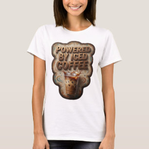 Camiseta Oro Vibrante FUNCIONADO POR CAFÉ HELADO Diseño Per