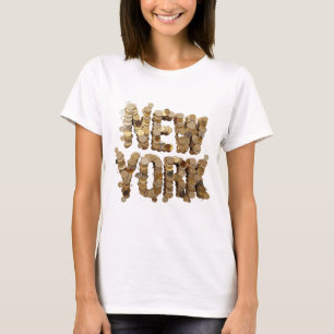 Camiseta Oro Vibrante Impresión NEW YORK