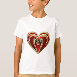 Camiseta Oro y corazón rojo