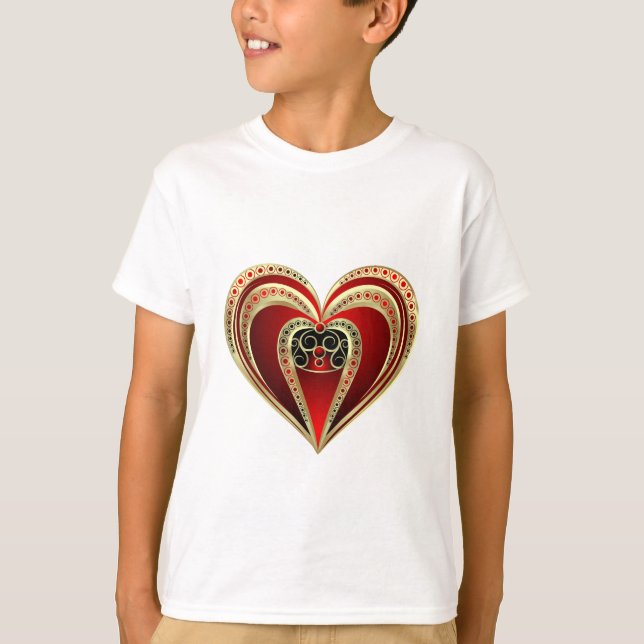 Camiseta Oro y corazón rojo (Anverso)