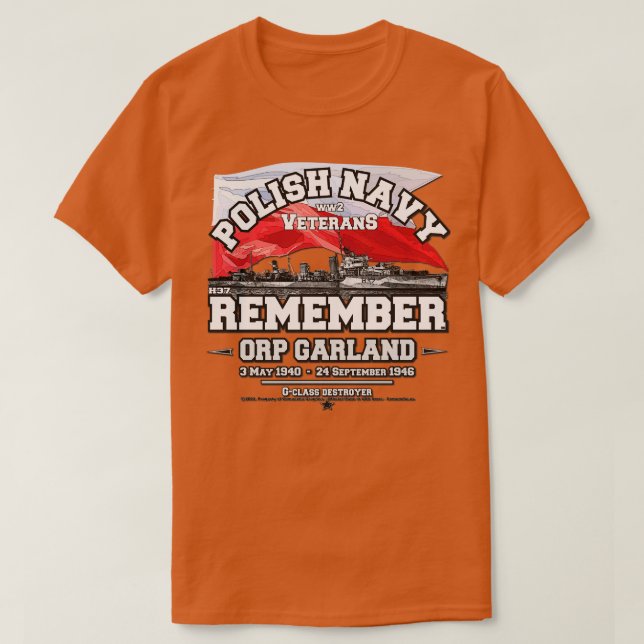Camiseta ORP Garland Armada Polaca WW2 (Diseño del anverso)