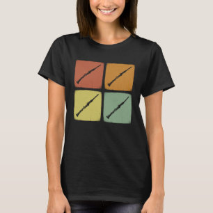 Camiseta Orquesta de Vintage Instrumento Clarinete Retro Mú