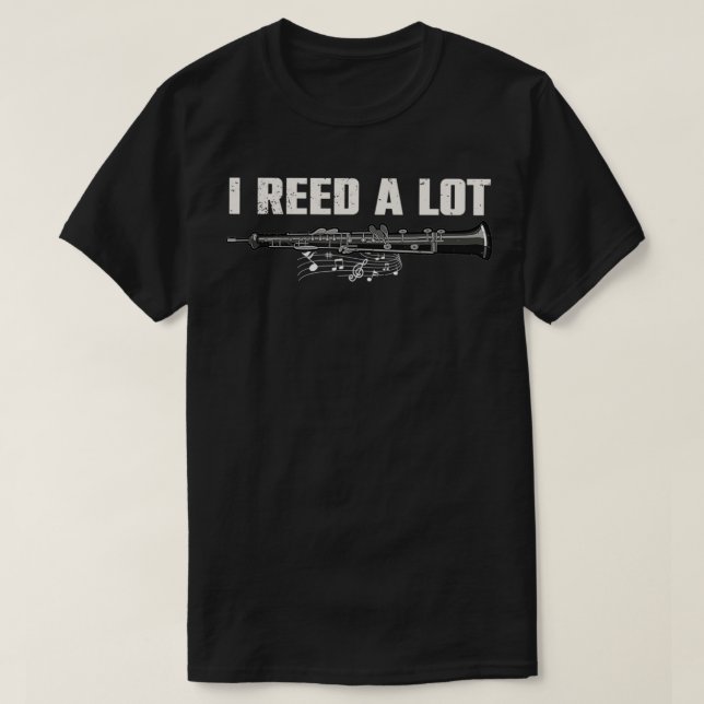 Camiseta Orquesta divertida de música oboista I Reed a Lot  (Diseño del anverso)