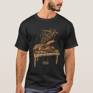 Camiseta Orquesta Pianista Músico Gift Music Notes Piano