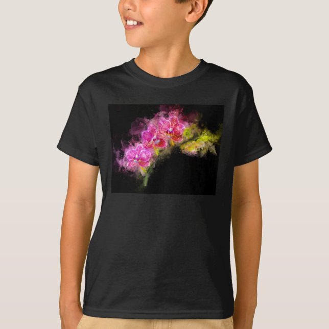 Camiseta Orquídea acuarela - rosa bb 01 (Anverso)