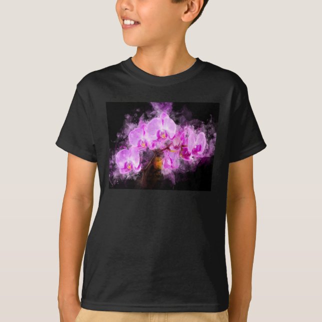Camiseta Orquídea acuarela - rosa bb 03 (Anverso)