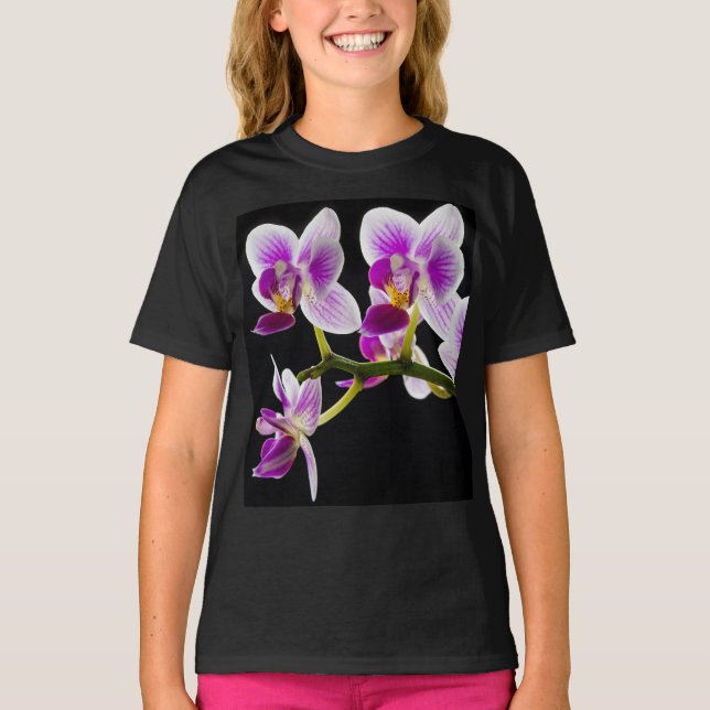 Camiseta Orquídea blanca y púrpura (Anverso)