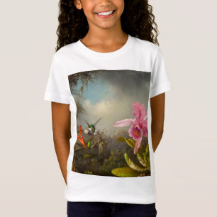 Camiseta Orquídea con dos Hummingbirds Heade
