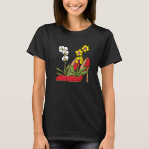 Camiseta Orquídea de mujeres floristas en plantas de zapato