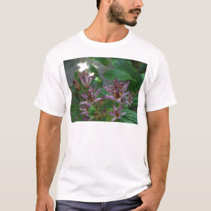 Camiseta Orquídea de rayas blancas púrpura como lilo floral