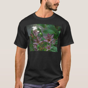 Camiseta Orquídea de rayas blancas púrpura como lilo floral