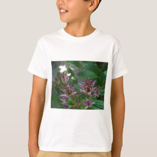 Camiseta Orquídea de rayas blancas púrpura como lilo floral