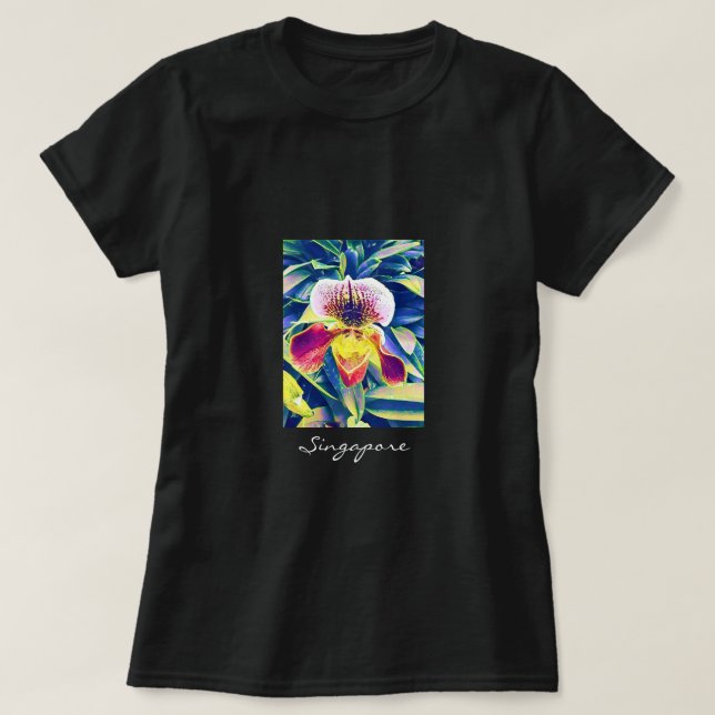 Camiseta Orquídea de Singapur Asia sudoriental (Diseño del anverso)