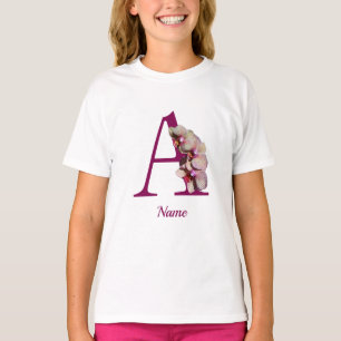 Camiseta Orquídea Elegante Monograma Inicial A Personalizad