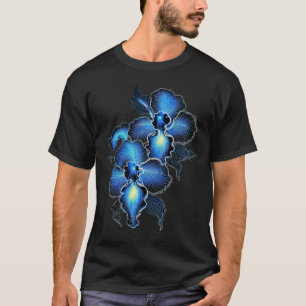 Camiseta Orquídea Flor Planta Florista Jardinero Vanda Azul