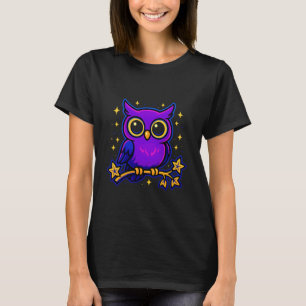 Camiseta Orquídea Polvo de Estrellas Búho Cielo Nocturno Sa