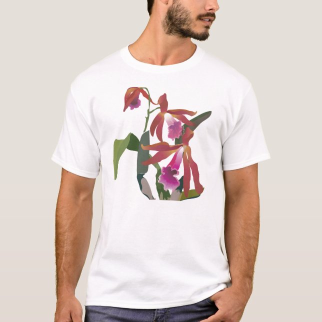 Camiseta orquídea una (Anverso)
