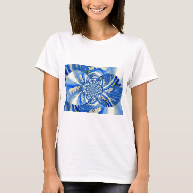 Camiseta Orquídea Watercoloración, brisa, nubes Mandala (Anverso)