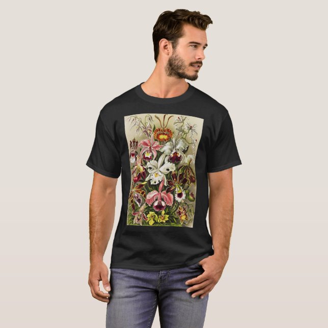 Camiseta Orquídeas Orchideae Denusblumen Ernst Haeckel (Anverso completo)