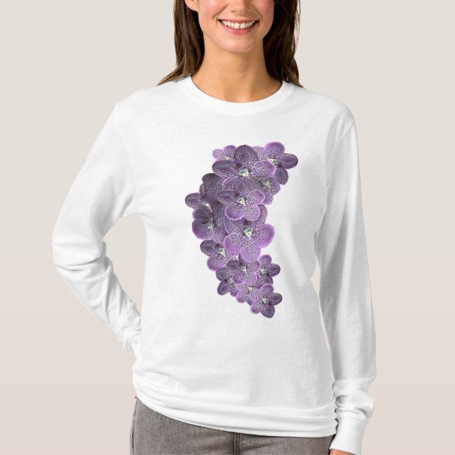 Camiseta orquídeas violetas moradas florecientes de flores (Anverso)