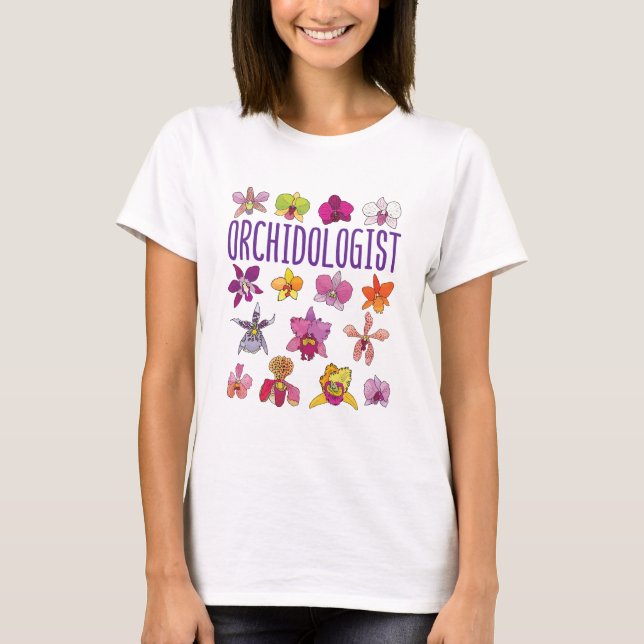 Camiseta Orquidólogo Orquídea Amante Orquídea Jardín de Flo (Anverso)