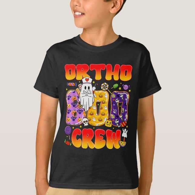 Camiseta Ortho Boo Crew Ortho Nurse Funny Halloween  (Anverso)