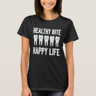 Camiseta Ortodonta Saludable Vida Feliz Ortodoncia Graciosa
