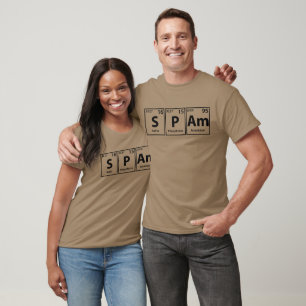 Camiseta Ortografía de elementos periódicos de spam (S-P-Am