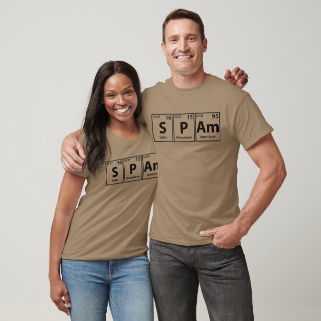 Camiseta Ortografía de elementos periódicos de spam (S-P-Am (Unisexo)