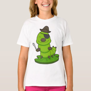 Camiseta Oruga como pirata con espada