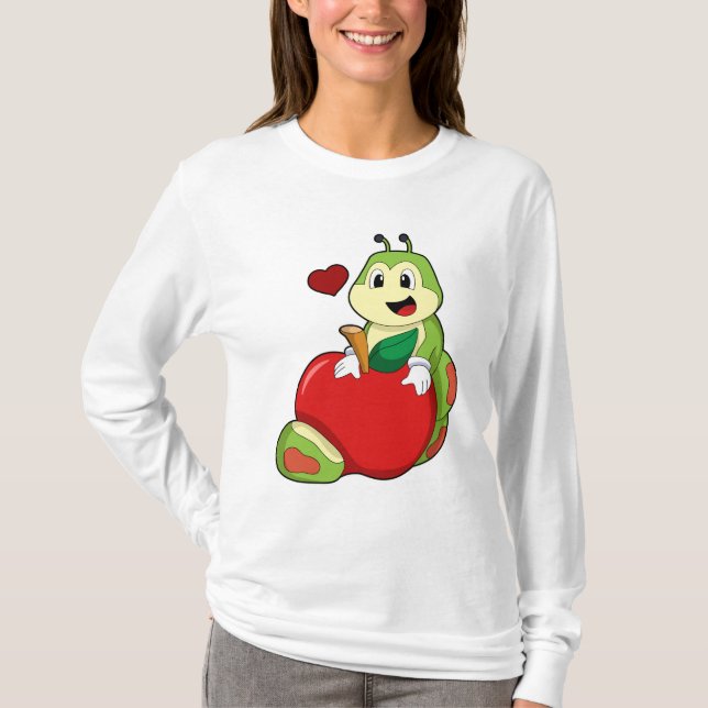Camiseta oruga con Apple (Anverso)